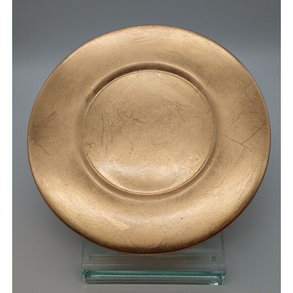 Pier One Imports Gold Ceramic Charger Plate 13”  Platter - Picture 1 of 3